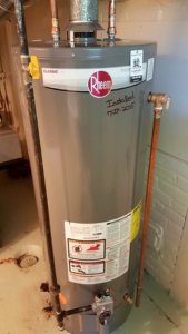 An expertly installed Rheem water heater.