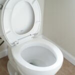 White ceramic toilet bowl