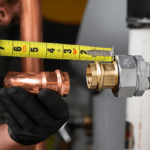 Measuring water pipe installation